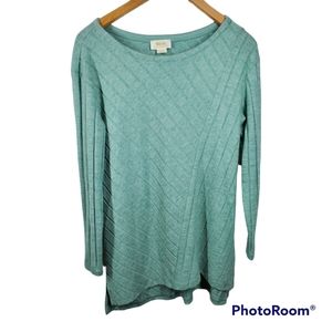 Maeve Anthropologie Dress Light Green Long Sleeve Boatneck Small